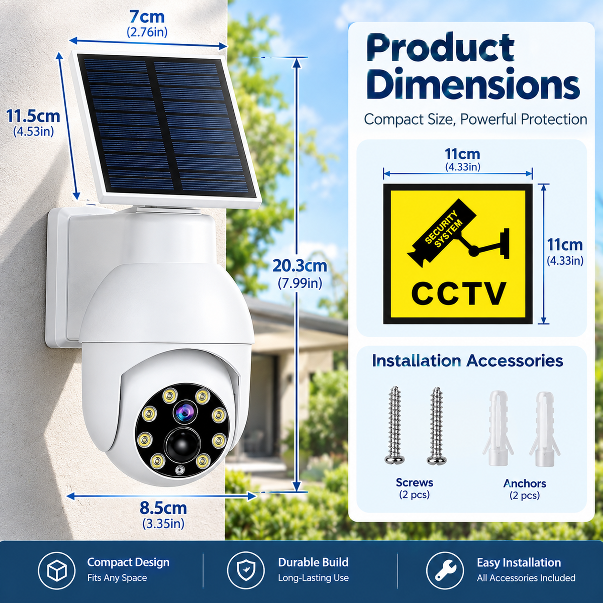 360° Ultra-Bright Motion Sensor Spotlight|Wireless Dummy PT Dome CCTV Camera