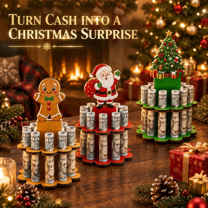 🎄LAST DAY 49% OFF✨ - Christmas Tabletop Wooden Money Holder🎁
