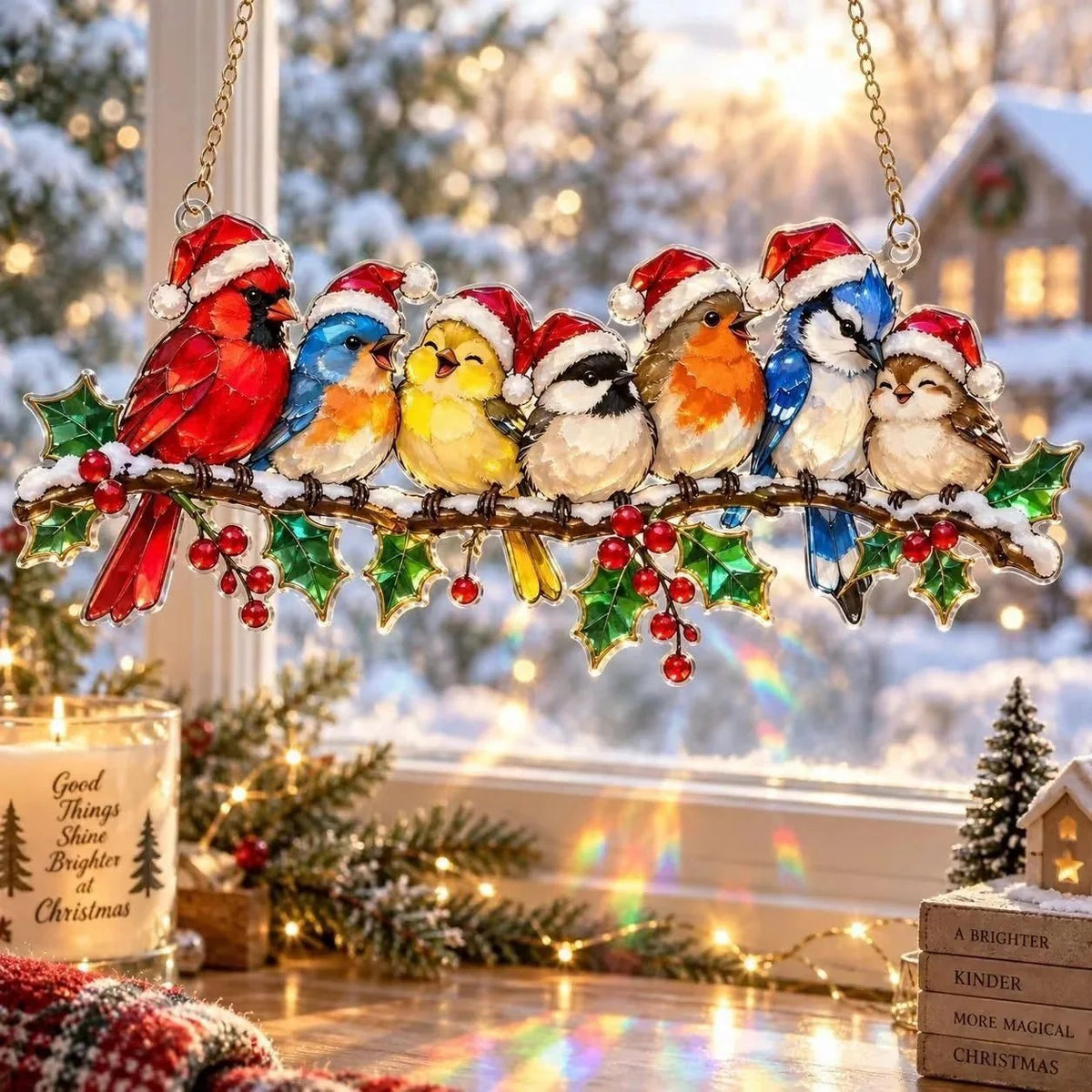 ✨ Whimsical Winter Suncatchers | Shatterproof "Stained-Glass" Window Hangings 🎄