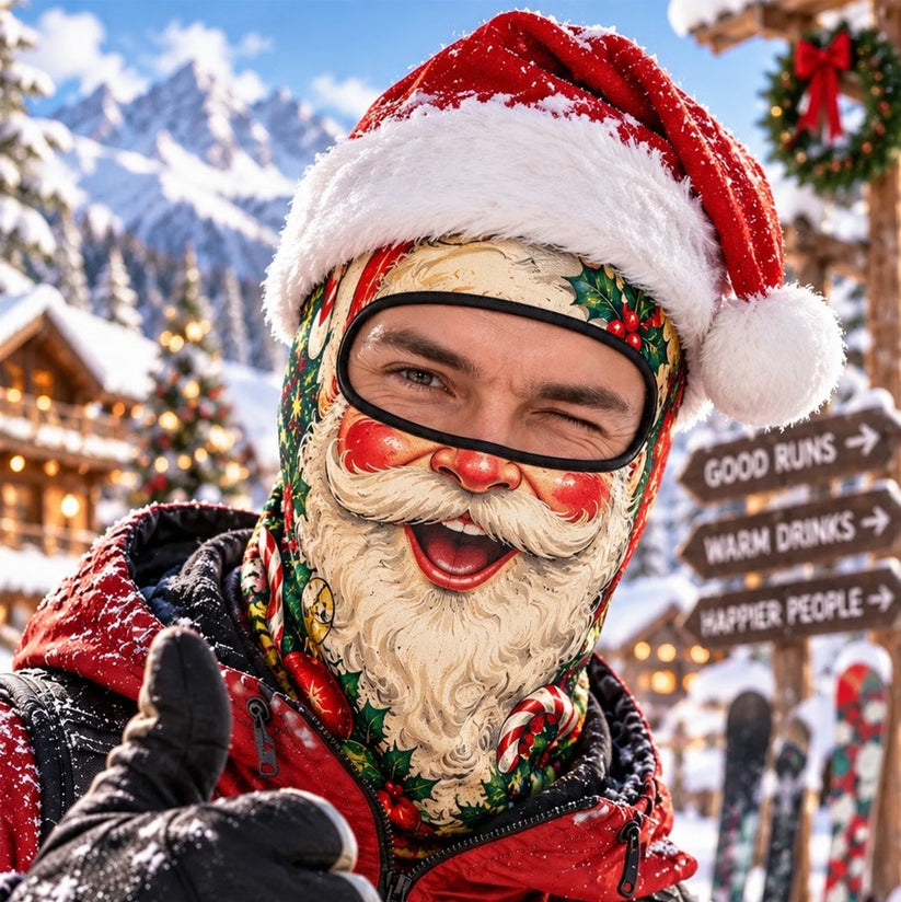 🎿 Realistic Ski & Snowboard Face Mask – Funny Balaclava | New Santa Elf Style🎅