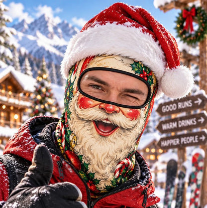 🎿 Realistic Ski & Snowboard Face Mask – Funny Balaclava | New Santa Elf Style🎅