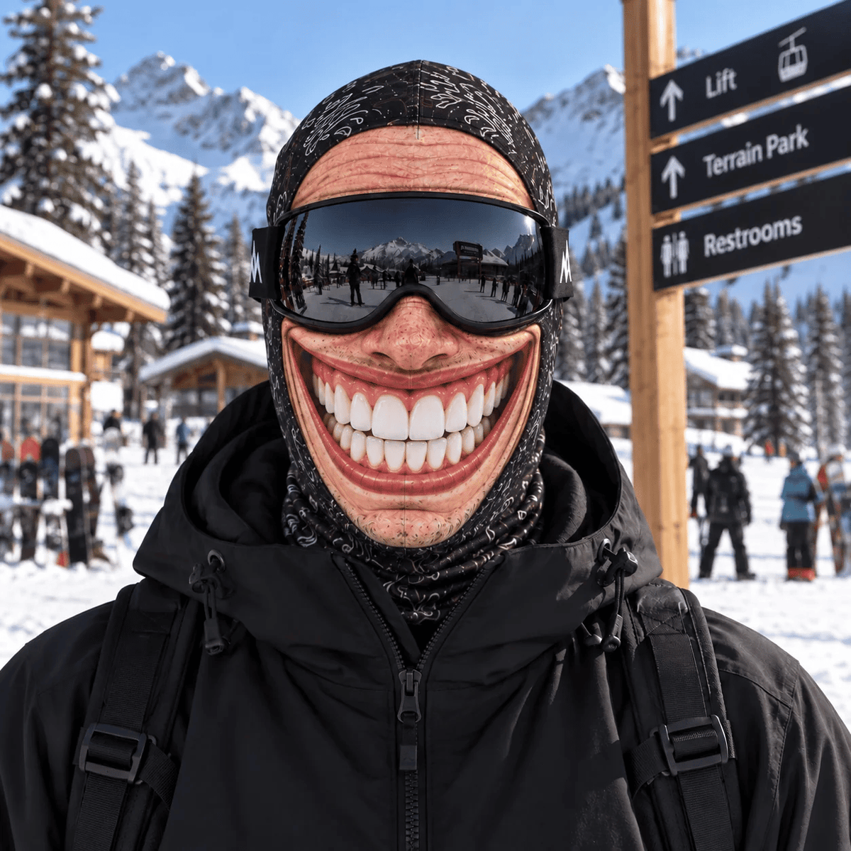 🎿 Realistic Ski & Snowboard Face Mask – Funny Balaclava | New Santa Elf Style🎅