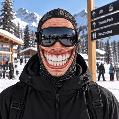 🎿 Realistic Ski & Snowboard Face Mask – Funny Balaclava | New Santa Elf Style🎅