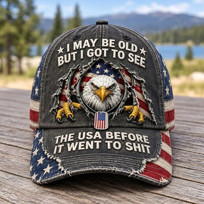 Vintage Eagle Washed Baseball Cap – Rugged Style, American Pride 🦅