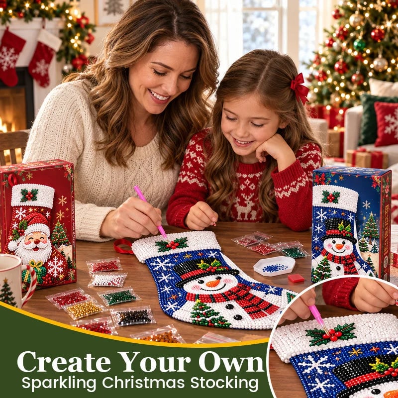 🎄 DIY Diamond Painting Christmas Stocking Kit | 6 Festive Designs | Complete Kit with All Tools & Step-by-Step Guide Included 💕