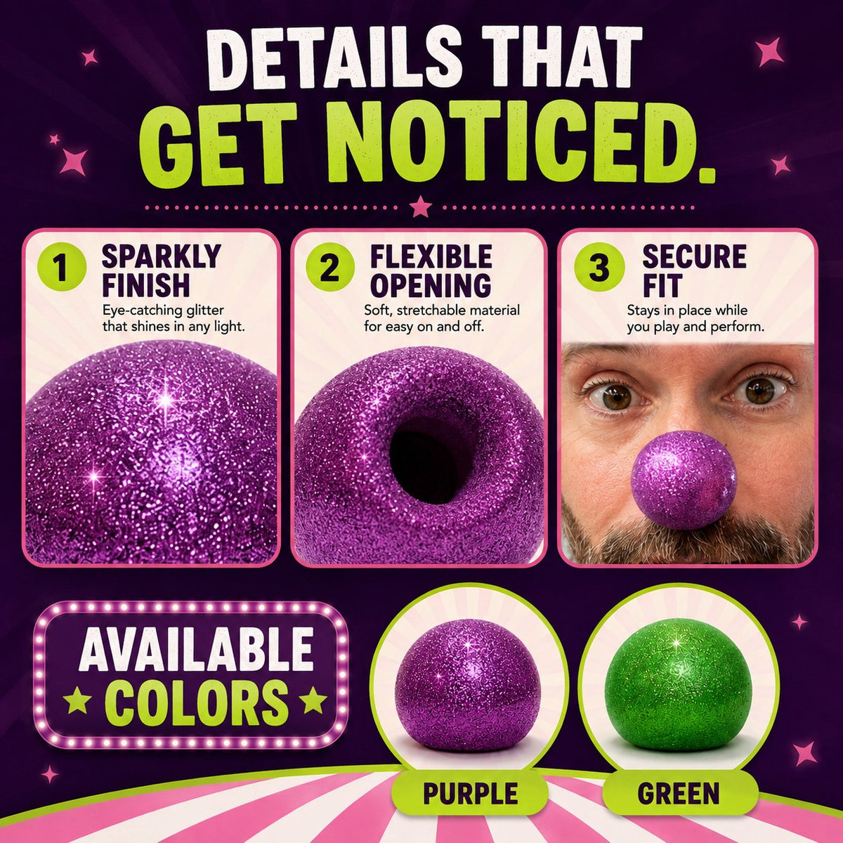 🤡 Glitter Clown Nose