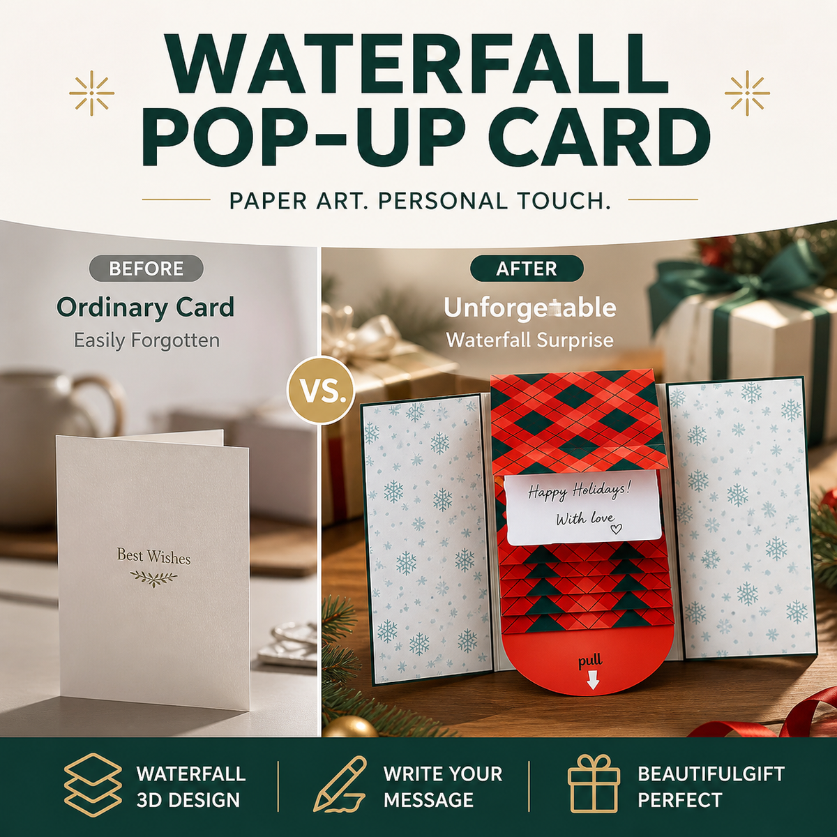 Creative Christmas Waterfall Gift Card Booklet
