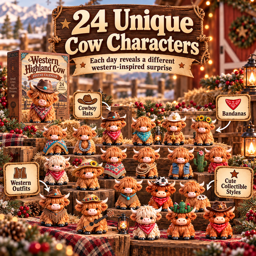 Western Highland Cow Advent Calendar Product Overview