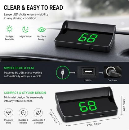 🔥Oferta por tiempo limitado: 2x1 🚗 Pantalla de visualización frontal, GPS para coche, velocímetro digital 📟