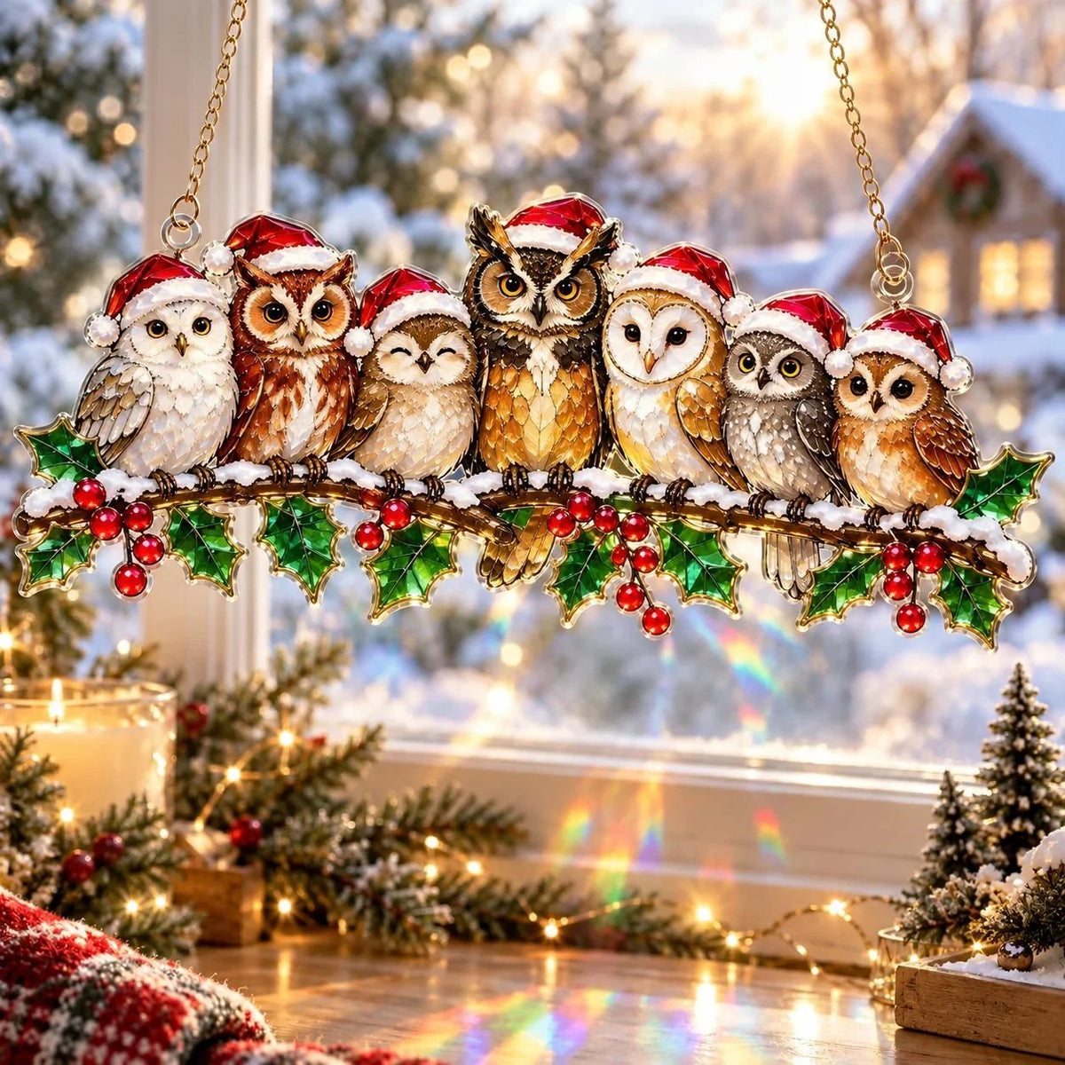 ✨ Whimsical Winter Suncatchers | Shatterproof "Stained-Glass" Window Hangings 🎄