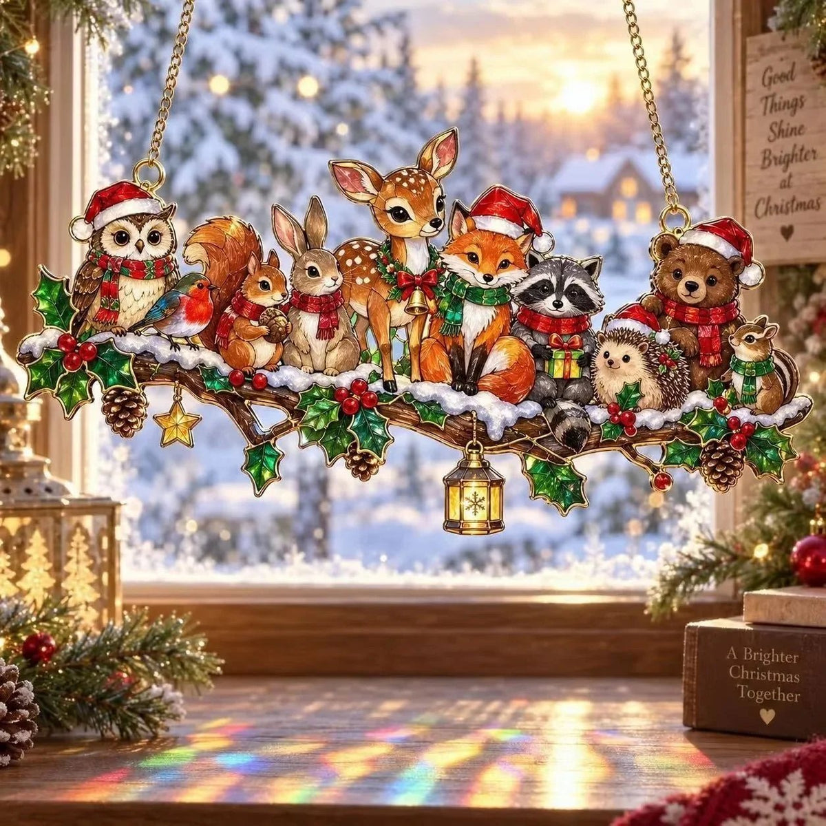 ✨ Whimsical Winter Suncatchers | Shatterproof "Stained-Glass" Window Hangings 🎄