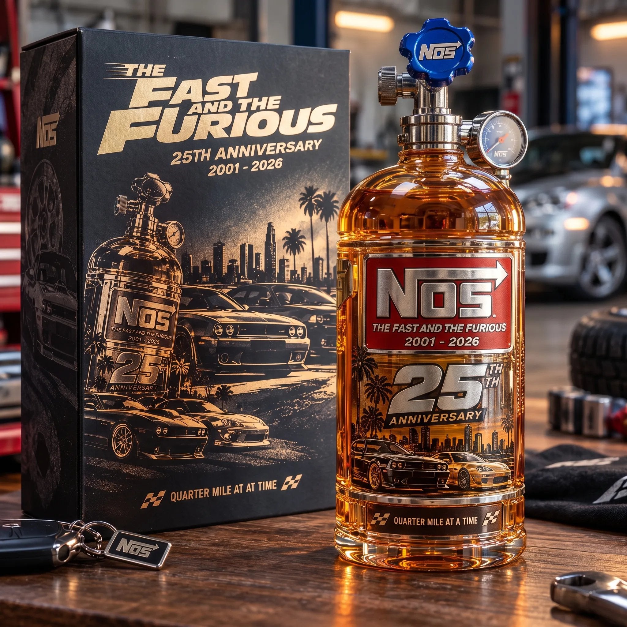 25th Anniversary Street Racing Nitrous Tank Whiskey Decanter with Coll ...