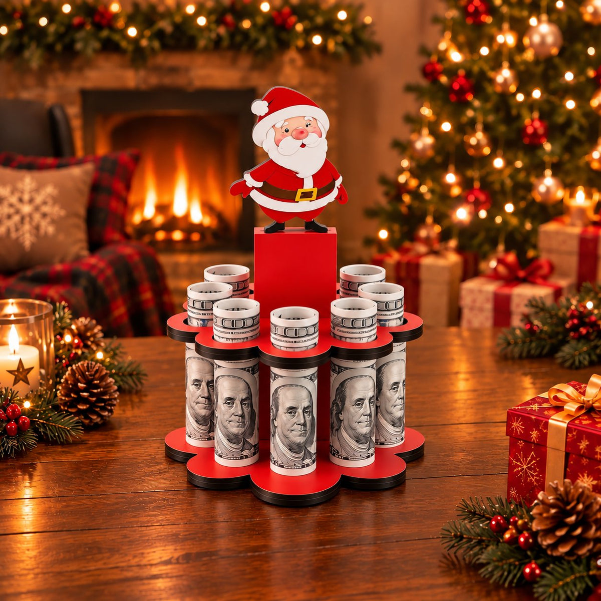 🎄LAST DAY 49% OFF✨ - Christmas Tabletop Wooden Money Holder🎁