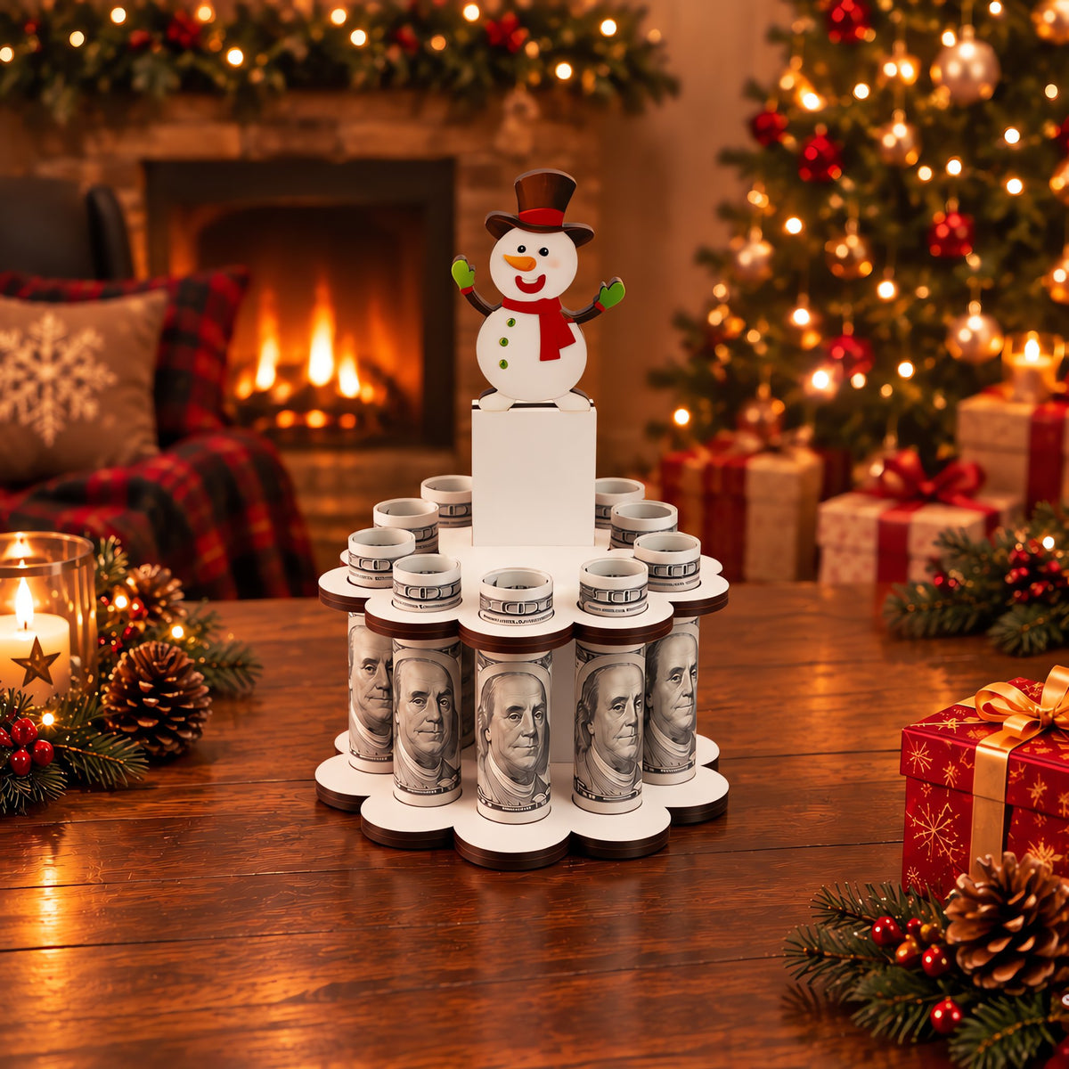 🎄LAST DAY 49% OFF✨ - Christmas Tabletop Wooden Money Holder🎁