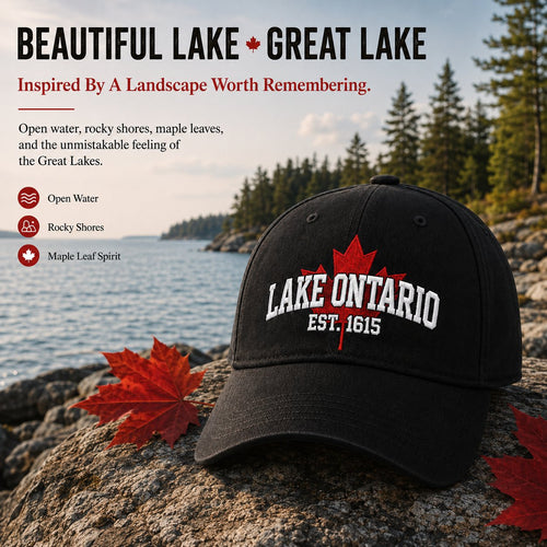 🔥ÚLTIMO DÍA 50% DE DESCUENTO - 🍁Lago Ontario por Siempre – Gorra Bordada Heritage (🧢100% Algodón)