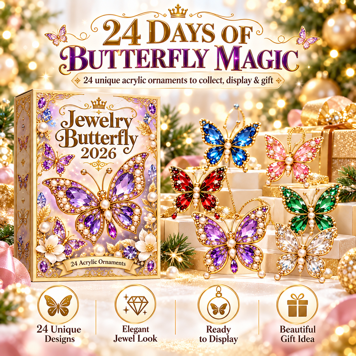 🎄CHRISTMAS KICKOFF 40% OFF - 🦋Jewelry Butterfly Advent Calendar 2026