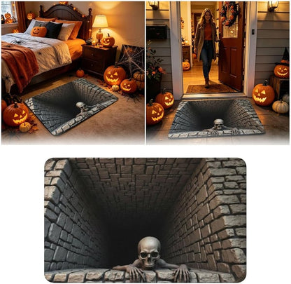 🎃 Halloween Skeleton 3D Illusion Floor Mat