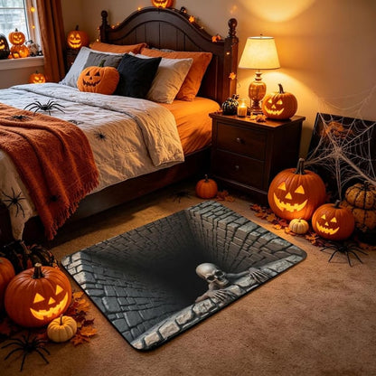 🎃 Halloween Skeleton 3D Illusion Floor Mat