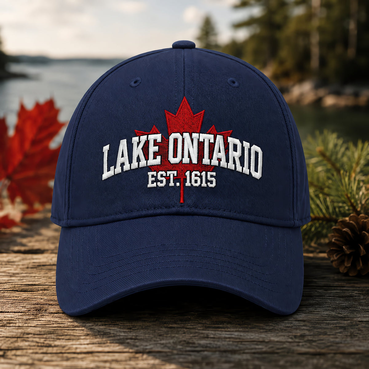 🔥ÚLTIMO DÍA 50% DE DESCUENTO - 🍁Lago Ontario por Siempre – Gorra Bordada Heritage (🧢100% Algodón)