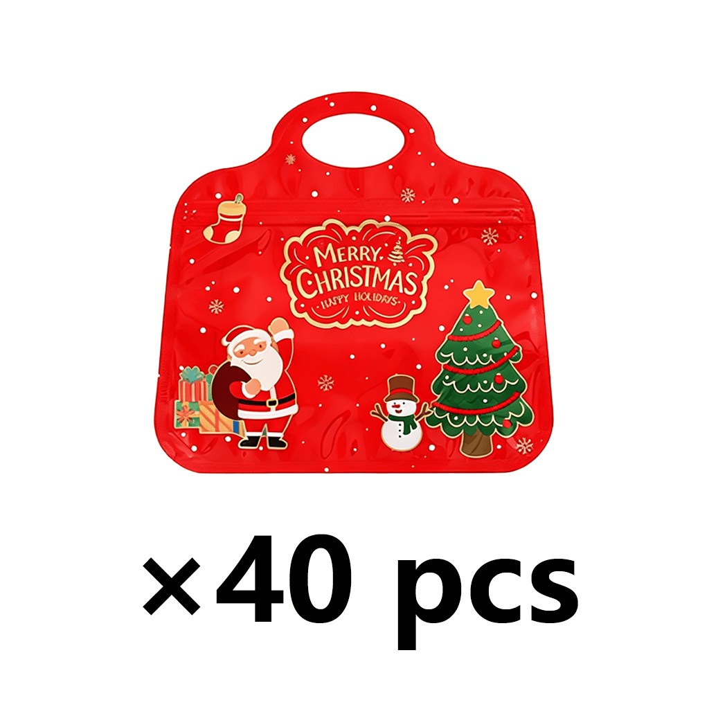 🎅Easy Fill, Easy Seal🎄Festive Self-Seal Treat Bags – Santa & Snowman Print🎅⛄