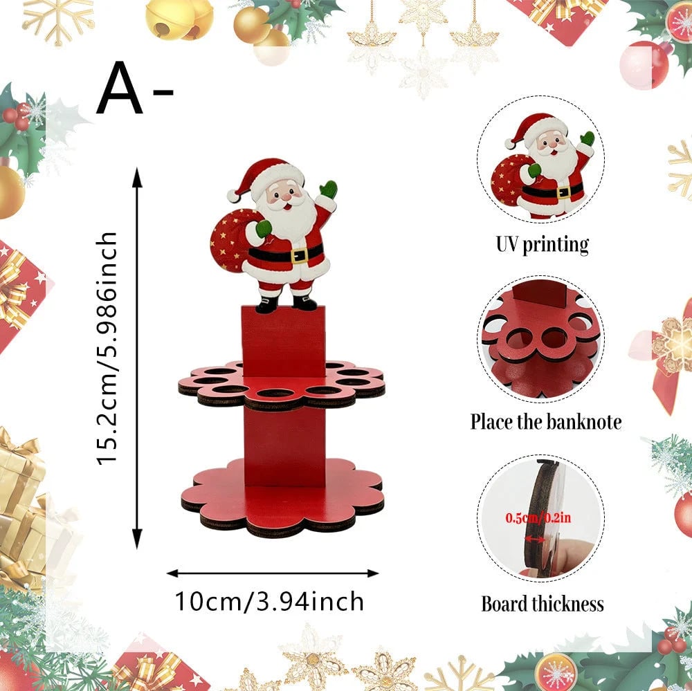 🎄LAST DAY 49% OFF✨ - Christmas Tabletop Wooden Money Holder🎁