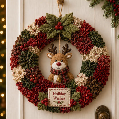 🎄 Christmas 3D Fabric Poke Wreath DIY Kit ✨