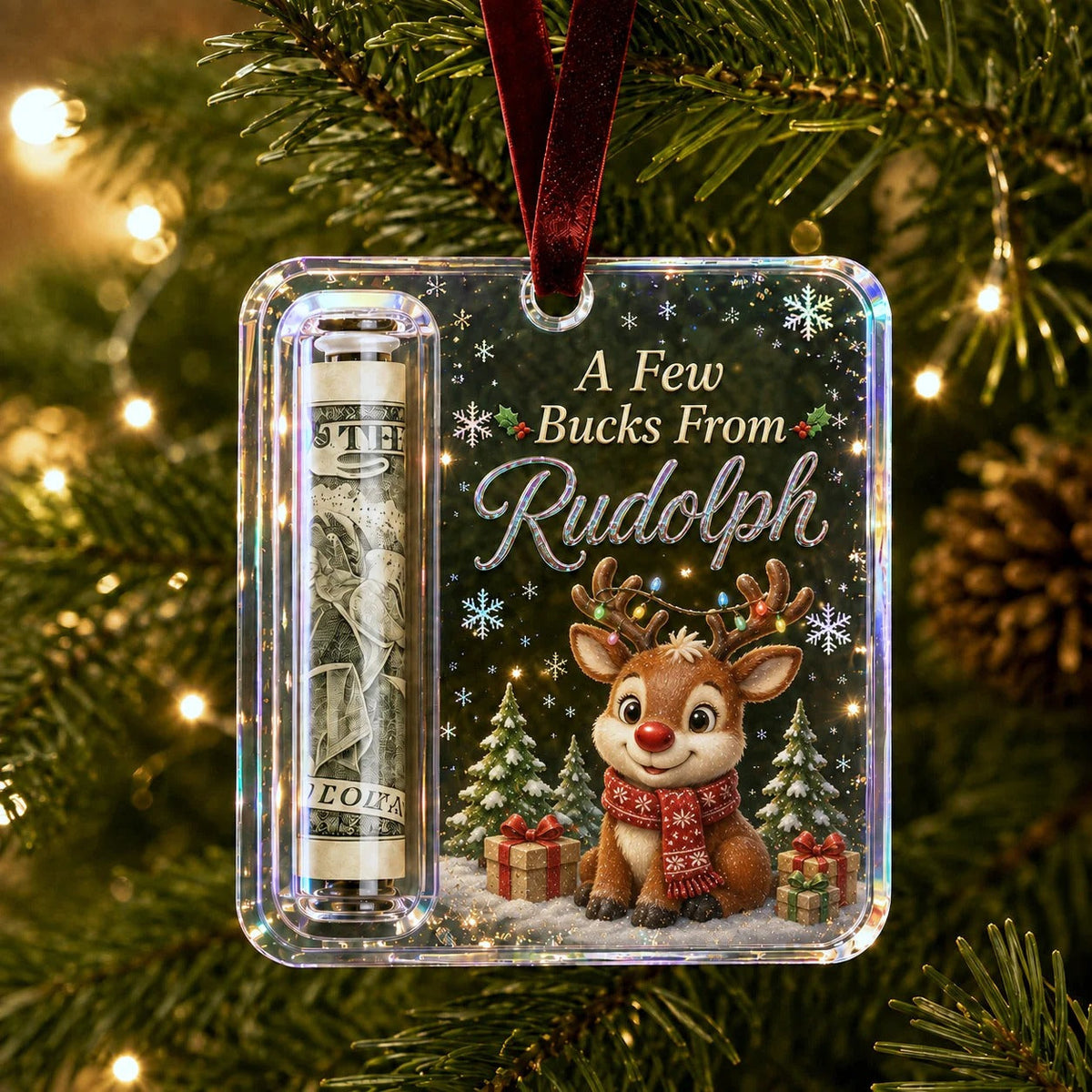 🔥ÚLTIMO DÍA 50% DE DESCUENTO - 🎄Adorno de regalo de efectivo navideño: ¡Haz que el efectivo se sienta como un verdadero regalo de Navidad!💵