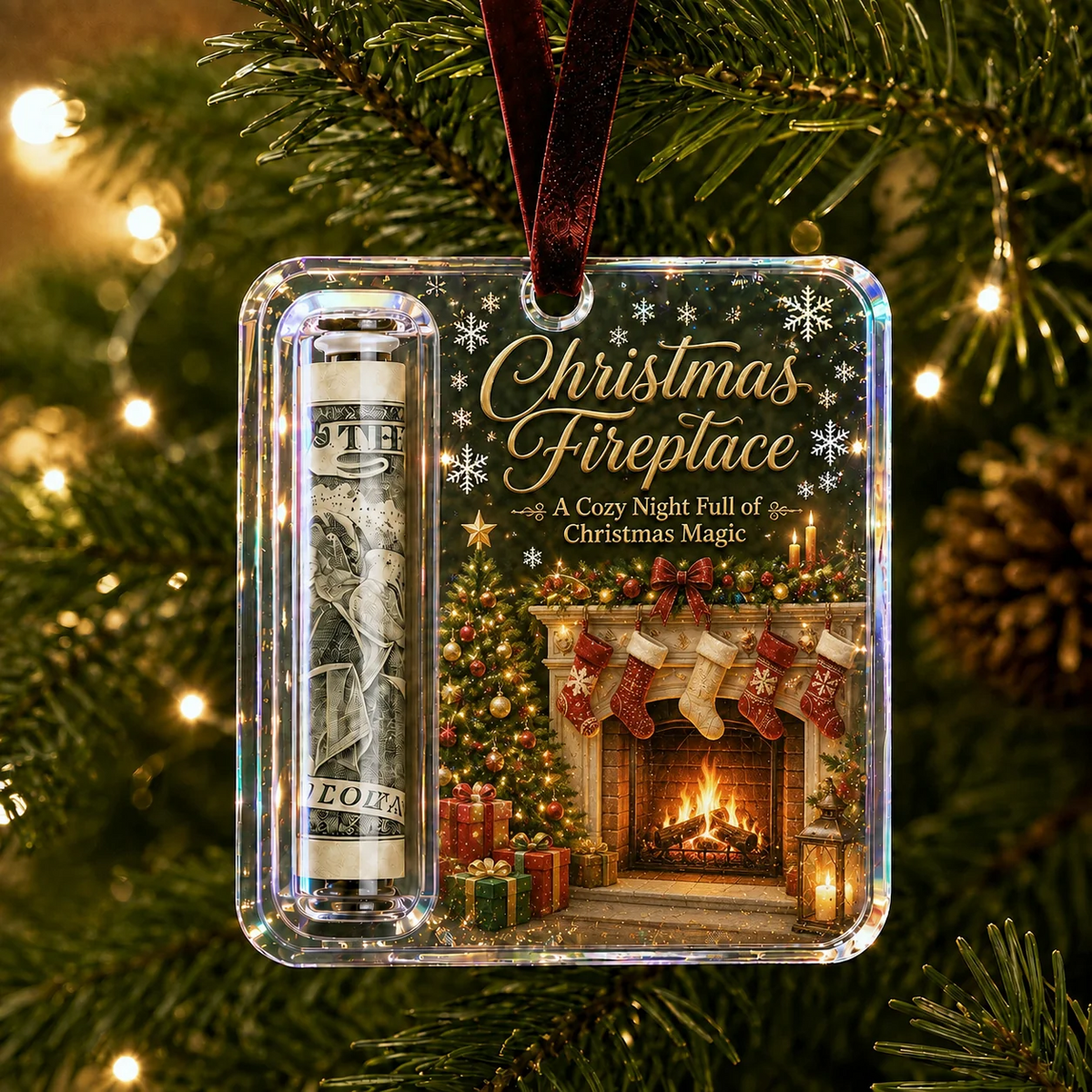🔥ÚLTIMO DÍA 50% DE DESCUENTO - 🎄Adorno de regalo de efectivo navideño: ¡Haz que el efectivo se sienta como un verdadero regalo de Navidad!💵