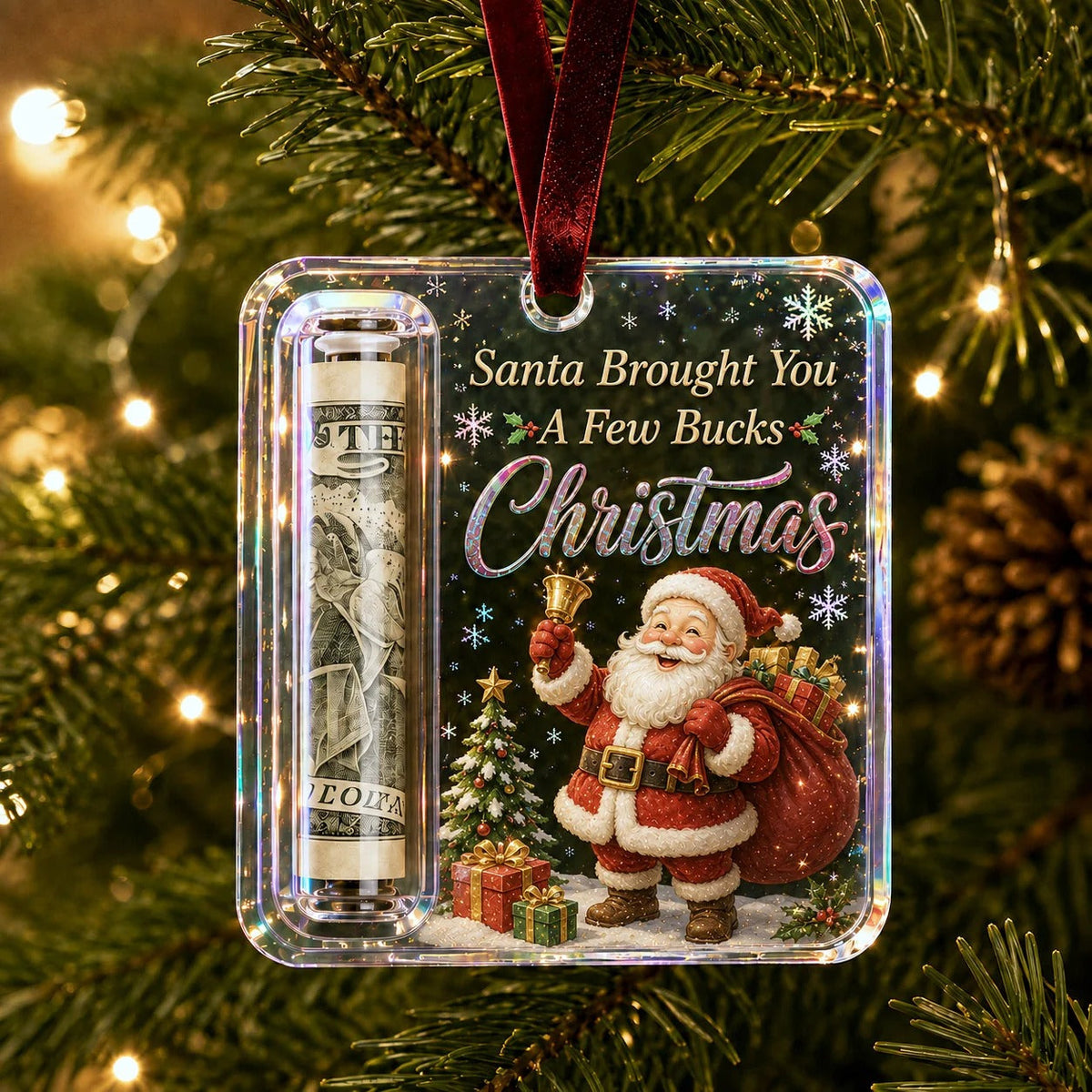 🔥ÚLTIMO DÍA 50% DE DESCUENTO - 🎄Adorno de regalo de efectivo navideño: ¡Haz que el efectivo se sienta como un verdadero regalo de Navidad!💵