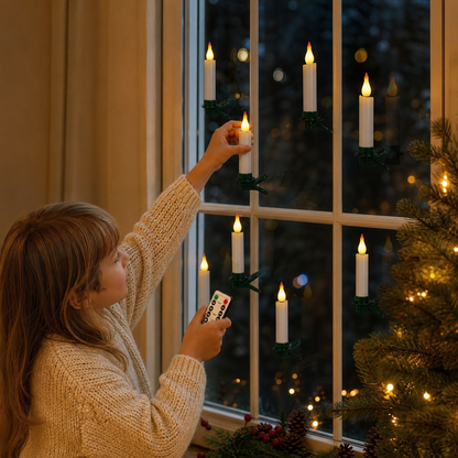 Magic Wand-Controlled Floating LED Candles with Hanging Hooks
